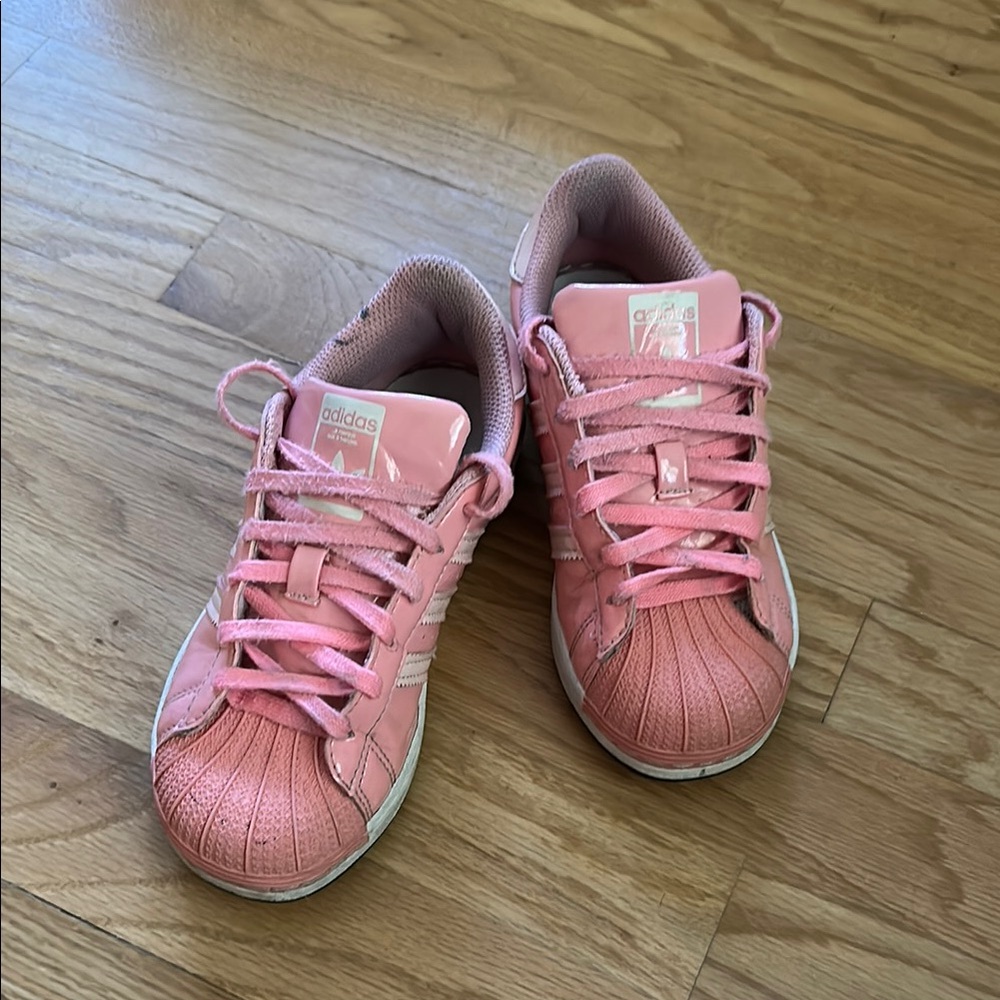 Adidas Pixar’s “Toy Story” Pink Superstar Sneakers with Rubber Shell Toe